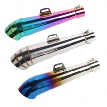 1pc Stainless Steel Universal Motorcycle Exhaust Pipe, 51mm Diameter, Suitable For Most Motorcycles, E.G. Kawasaki 250 300 Z300 And More