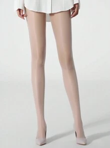 1 件女士光泽丝滑紧身裤，亲肤不透明连裤袜