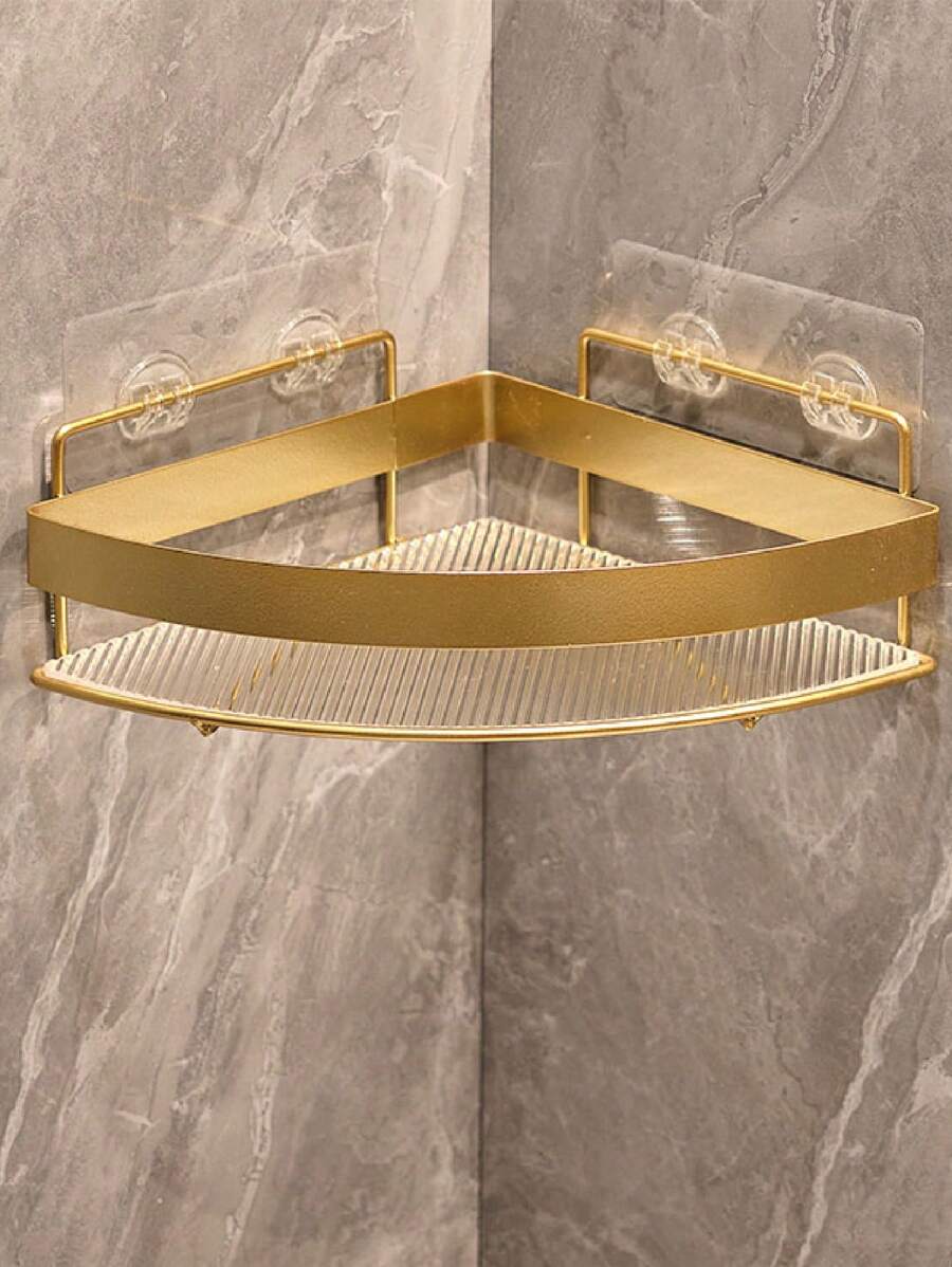 Triangular Bathroom Shelf, Wall Mount Storage Rack For Toilet, Shower Room, No Drilling Required Home Bathroom Decor Bathroom Organizer Fall Decor Back To School Bathroom