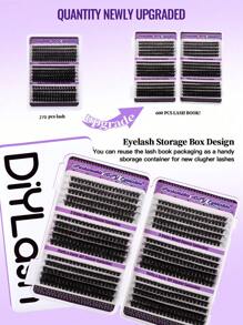 CMAYOME 270/600/640 Pcs Mixed D Curling Eyelash Number Extension Kit Contains 10D+20D+30D+40D/50D +60D+80D+100D DIY Eyelash Extension Artificial Mink Eyelash - Premium D Curling Natural Curling Personal Eyelash Bundle DIY Eyelash Extension - Reusable, Lightweight, Easy To Apply, Reusable, A Non-Irritating Gift For A Loved One Lash Clusters, Eyelash Clusters, Individual Eyelashes, Lashes, Fake Lashes