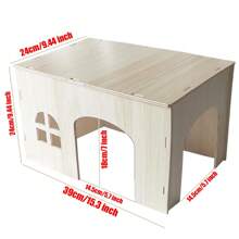 Large Guinea Pig House With Ramp 4 Entrances, Guinea Pig Toy, Guinea Pig Accessories, Rabbit House, 38 X 25 X 18 Cm