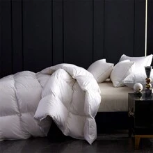 Goose Down Comforter King Size, 800 Fill Power Fluffy Down Duvet Insert, Lightweight Luxurious, All Season Medium Warmth Hotel Bed Comforter White - White - View 3