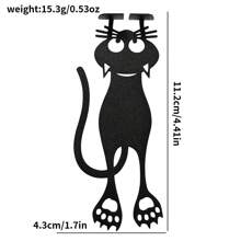 1pc Standing Black Cat Book Clip Bookmark, Metal Cat Stand Book Clip, Personalised Decorative Gifts For Book Lovers Bookworms, Birthday Christmas Souvenir Gifts For Men Women - Cat - View 3