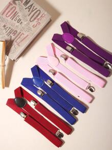 Adjustable Elastic Suspenders, Solid Color Brace Belts Suitable For Daily Wear, Party And More For Going Out Outfit Wedding Party And For Gift Autumn-Winter Accessories Halloween Costume,Suitable For Teens, Youth,Men,Casual, Outdoor, Athletic, Vacation, Graduation Gifts, Birthday, Daily Wear - Multicolor - View 6