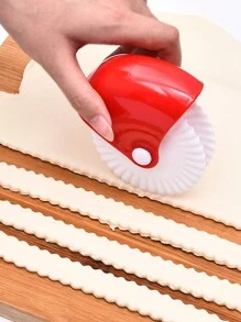 1 pieza/2 piezas Rodillo decorador y cortador de repostería, cortador de masa, rielera para masa de tartas, rodillo cortador de masa, rueda de pizza y cortador de repostería, rodillo y cortador de masa para hornear multiusos, rodillo decorador de repostería de plástico para pizza, tartas, galletas, pasta, masa quebrada, fondant, herramientas de repostería, utensilios de cocina