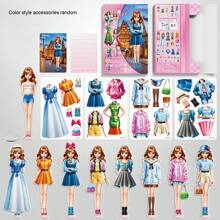 1 Book Of Magnetic Dress Up Doll Stickers, Magnetic Princess Costume Stickers, Pretend Play Creative Imagination Outfit Set Suitable For 4-7 Year Old Girls, Birthday Gift, Kids Memorabilia And Cute Magnetic Stickers (Color And Style Accessories Are Random)