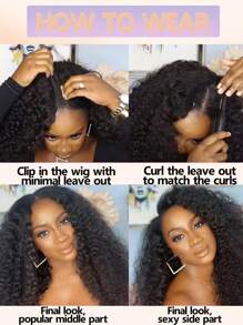 Water Wave V Part Wig Human Hair No Leave Out Brazilian Glueless Water Wave Upgrade V Part Wigs For Women Human Hair 150% Density Natural Color - Natural Black - View 6