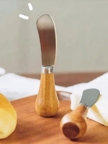 3 Stück aufrechte Butter- und Käsemesser mit Holzgriff, Edelstahl Käsemesser Multifunktions Küchenhelfer Buttermesser, Käsemesser, für Treffen mit Freunden, Hochzeit und Vatertag Geschenk, Küchenhelfer Zuhause, Küchenutensilien, Backwerkzeuge, 1/2/3 Stück - Verschiedenfarbig - Übersicht 5