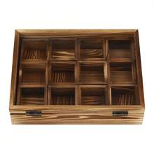 TFCFL Wooden Spice Box, Wooden Spice Box With 12 Containers, Spice Fit Box - 木頭 - 查看 7