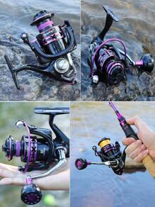 SOUGAYILANG Carretes giratorios Ligeros Ultrasuaves Potentes - Morado - Ver 3