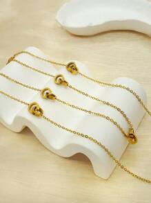 1 Piece Of Women's 18K Gold-Plated Stainless Steel Hollow Oval Rhinestone Five Petals Round Black And White Shell 8 Figure Long Necklace Sweater Chain, Birthday Valentine's Day Gift, Dance Party Jewelry, Wedding Season Bohemian Holiday Style, For Relatives, For Friends,Mom,Mother,Mother's Day,Gift