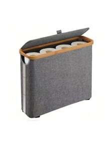 1 pieza Soporte plegable para papel de tissue con tapa, caja de almacenamiento de tela minimalista con ventana, contenedor de almacenamiento multiusos para baño, cocina, dormitorio, decoración del hogar y organizador de baño de verano