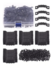 100 pièces accessoires de fixation pour cadres en boîte, en trois couleurs, avec des vis à tête plate et des crochets