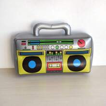 Conjunto de accesorios inflables de banda de rock: Guitarra, Saxofón, Micrófono, Teclado - Decoraciones retro de los años 80 y 90 para fiestas temáticas, festivales, eventos y fondos para photobooth - Multicolor - Ver 27