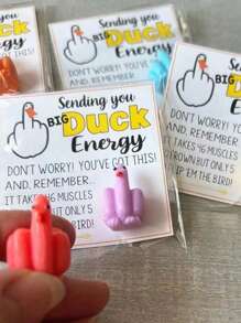 1pc Mini Middle Finger Duck Card Gift Christmas Halloween Decoration Handmade Gift Bag For Loved Ones And Friends