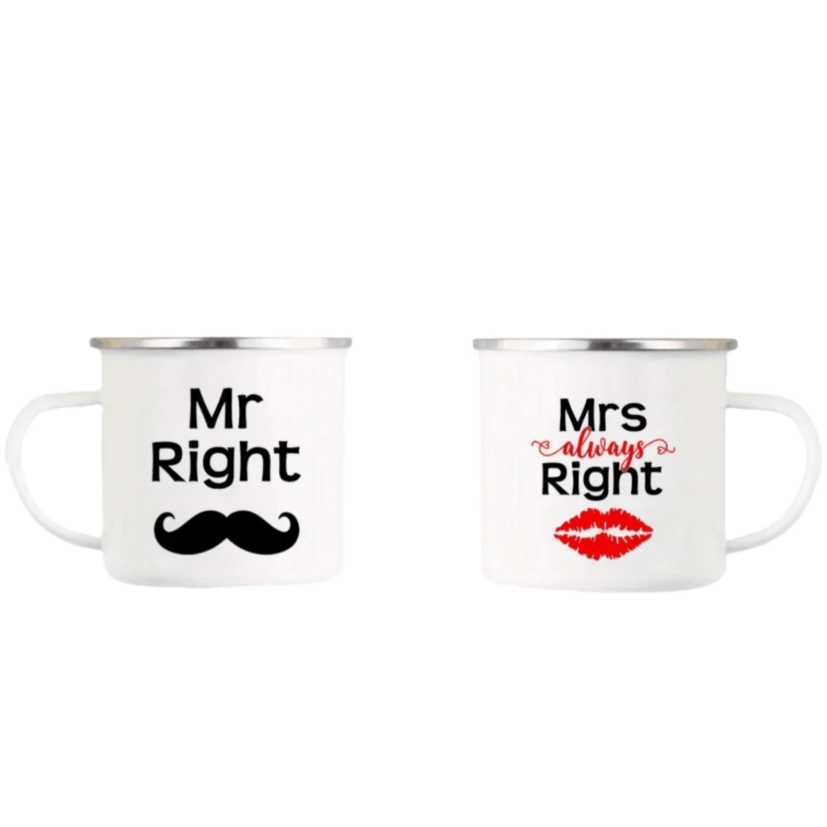 1 pièce Tasse de 11oz, tasse à lait, tasse à café avec l'impression "Monsieur/Madame toujours correctement". Spécialement préparée pour les couples, cadeau de la Saint-Valentin, cadeau de Noël, convient pour le bureau, le fitness, les loisirs à la maison - Multicolore - Voir 1