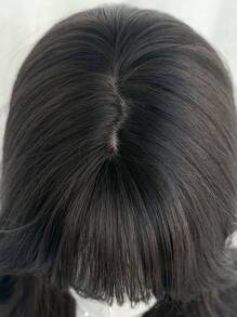 NAMM 全新黑色波浪假发带刘海黑棕色超长自然波浪假发合成耐热纤维蓬松美丽卷发假发适合女士和女孩日常上学使用 30 英寸 - 黑棕色 - 查看 7