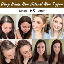 7*11CM Nakładki na włosy dla kobiet Prawdziwe włosy ludzkie, 360° 3D grzywka Spinka do włosów Nakładki na włosy ludzkie dla kobiet z przerzedzającymi się włosami, 10-calowe puszyste nakładki na włosy dla kobiet Nakładka na włosy