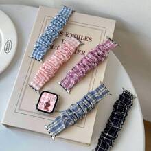 41毫米/40毫米/38毫米发圈式表带，女士休闲时尚表带，兼容多种表带，简约奢华，圣诞礼物送给女儿，返校季智能手表替换表带，节日必备 - 彩色 - 查看 13