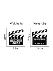 1/2 Peças Broche Criativo de Claquete de Cinema, Emblema de Desenho Animado, Joia da Moda Adequada para Uso Diário de Homens e Mulheres, Pode Ser Preso em Roupas e Mochilas