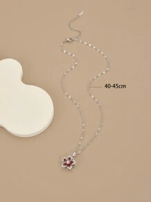 1 pièce Collier pour femmes en acier inoxydable avec design de fleur rotative à 5 pétales, idéal pour la Saint-Valentin, la mère, la fête des mères, en cadeau