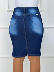 SAIA JEANS evangélica com lycra jeans escuro