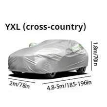Thicker 190T Silver Coated Waterproof And Dustproof Car Cover With Reflective Strip, Full Car Protection Against Sun And Rain