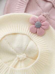 1 Pieza Lindo Boina para niños y niñas de 0-6 años, unicolor, flor, apta para uso diario en otoño e invierno, mantiene cálido a los niños