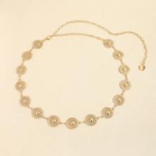 1-Pack Metal Hollow Small Circle Waist Chain, Suitable For Jeans Dress Decoration, Women's Daily Outdoor Casual Wear Summer, School