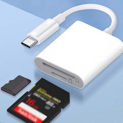 AKKHOO 2-In-1 Type-C Smart Card Reader, USB 3.0, Universal OTG Card Reader, Support SD/TF Cards