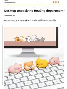 New Office Desk Computer Decorative Cute Tiny Figurine Ornament, Wholesale Car Dashboard Hanging Accessories - Multicolor - View 5