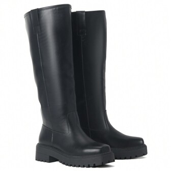 READY SALTED Women's Winter Classic Thick Boots Women's Tube Square Toe Fashion Mid Long Boots Women's Casual City Walking Boots