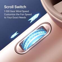 JISULIFE Portable Fan, Speed (1-100) Adjustable Turbo Mini Fan, 3600mAh Battery Rechargeable Fan, Digital Display, Women Men Travelling/Camping/Outdoor/Summer Gift - Hồng - Xem 5