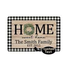 1pc Personalized Camper Doormats Custom Buffalo Plaid Custom RV Doormats Custom Last Name Sweet Home Non-Slip Doormats Campground Rugs Outdoor Decor Home Bathroom Decor Fall Decor Back To School - Black - View 10