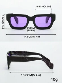 1 pièce Unisexe Lunettes mode carrées rétro simple et stylisées avec bloc de couleurs, pour les couples et les voyages pour l'été, la plage, les activités extérieures et les voyages