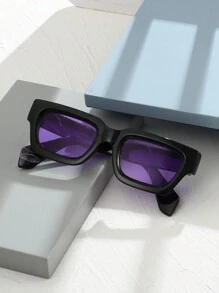 1 pièce Unisexe Lunettes mode carrées rétro simple et stylisées avec bloc de couleurs, pour les couples et les voyages pour l'été, la plage, les activités extérieures et les voyages