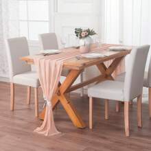 1 pieza Mantel de gasa transparente, mantel vaporoso, mantel romántico para decoración de mesa de boda