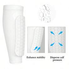1 Pair White Honeycomb Foam Padded Soccer Shin Guards, Lightweight Lower Leg Protectors With Honeycomb Pads, Suitable For Soccer, Baseball, Boxing, Taekwondo And Cycling