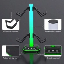 Support de casque de jeu RVB avec port USB-C, 10 modes d'éclairage, base en caoutchouc antidérapante - accessoire de bureau parfait, cadeau idéal pour les gamers