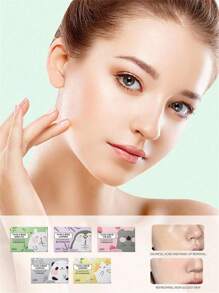 100 Sheets Portable Boxed Double Sided Oil-Absorbing Papers Extracts Paper For Oily Skin, Cosmetic Tool, Oil Absorbing Tissues With Easy Easy Take Out - Multicolor - View 2