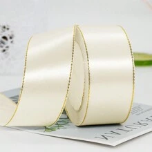1 Stück 4 cm goldener Satin-Schleifenband, farbiges Schleifenband, Seidenband für Hochzeitstorte Dekoration, Stuhlrückenlehne, Geschenkverpackung, DIY - Verschiedenfarbig - Übersicht 23