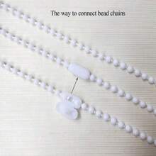 10 Meters Roller Blind Chain With 10 Connectors, Bead Chain Cord, Vertical Venetian Roller Blind Cord, Replacement Parts, Repair Accessories (White)