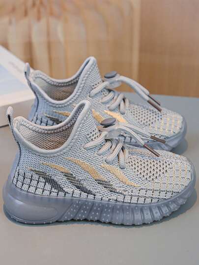 1 par chunky sneakers som andas för spädbarn och småbarn, unisex, lämpliga för vår och höst