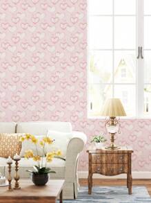 1 Roll Pink Bow Heart Pattern Children's Room Decor Wallpaper, Waterproof Self-Adhesive Easy To Clean - Multicolor - View 15