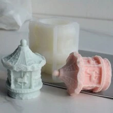 1pc Carousel Candle Silicone Mold, Handmade Soap Aromatherapy Plaster Molds, For DIY Ornaments Home Decoration Gift