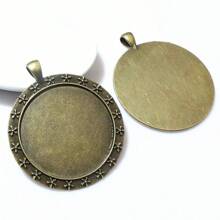 5pcs Fits 40mm Cabochons Pendant Blank Base Setting Bezel Trays For DIY Jewelry Making Accessories Findings - Pendant Cabochon Base - View 4