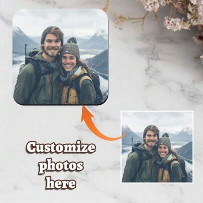 1 pieza 2 piezas 3 piezas de 10x10cm Personalizado Imagen personalizada de pareja Posavasos de madera circulares, Posavasos antideslizantes y resistentes al calor DIY para protección de mesa, posavasos de bebidas, adecuados para mesas de café, oficinas en el hogar, fiestas, bodas, decoración de tazas en el hogar