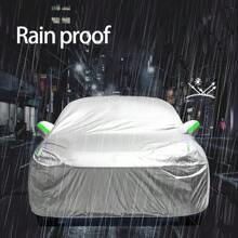 Thicker 190T Silver Coated Waterproof And Dustproof Car Cover With Reflective Strip, Full Car Protection Against Sun And Rain
