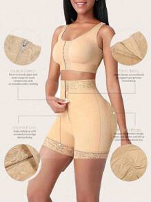 1pc Butt Lifter Panties Hip Enhancer Shapewear Tummy Control Fajas Shorts High Waisted Body Shaper Boyshort Underwear - Màu be - Xem 4