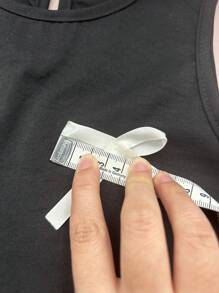 夏季少女可爱蝴蝶结梭织布连衣裙 - 黑色 - 查看 11